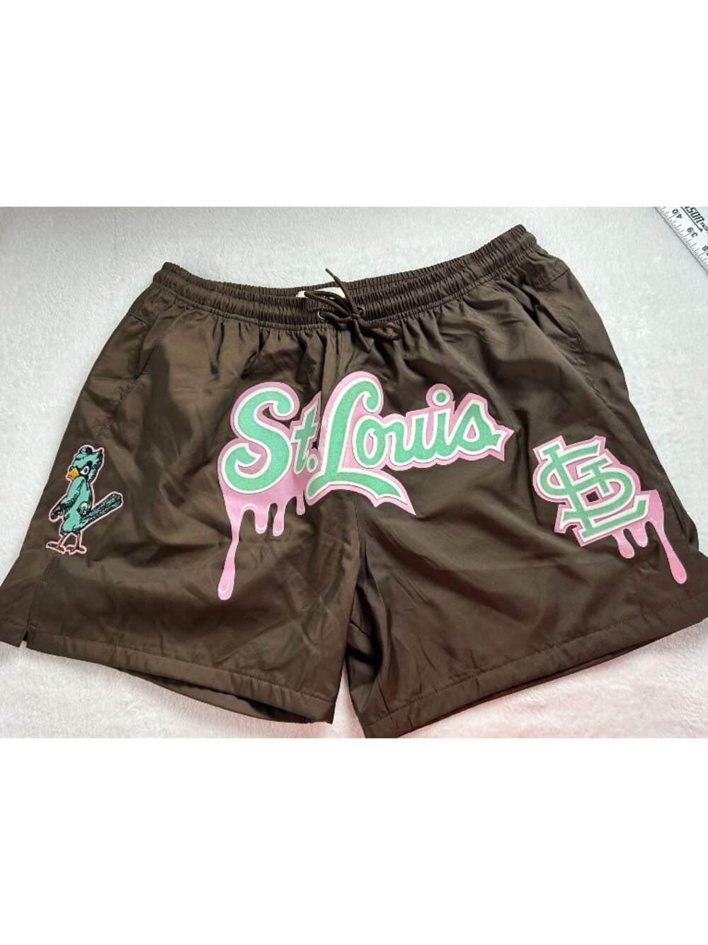 Pro Standard Men's St. Louis Cardinals Baseball Drip Logo Woven Shorts 2XL New